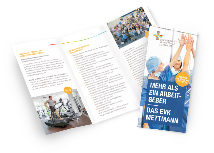 Bild des Flyers zum Thema EVK Mettmann als Arbeitgeber.