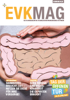 Titelbild des EVKMAG – Klinikmagazin aus dem EVK Mettmann – Ausgabe 02.2023